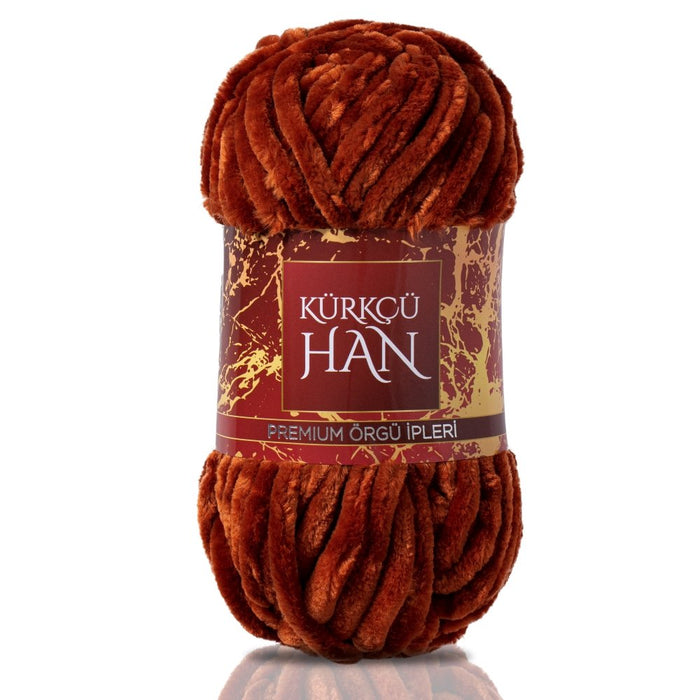 Kürkçü Han Kadife 100GR 95MT Örgü İpi Kahverengi