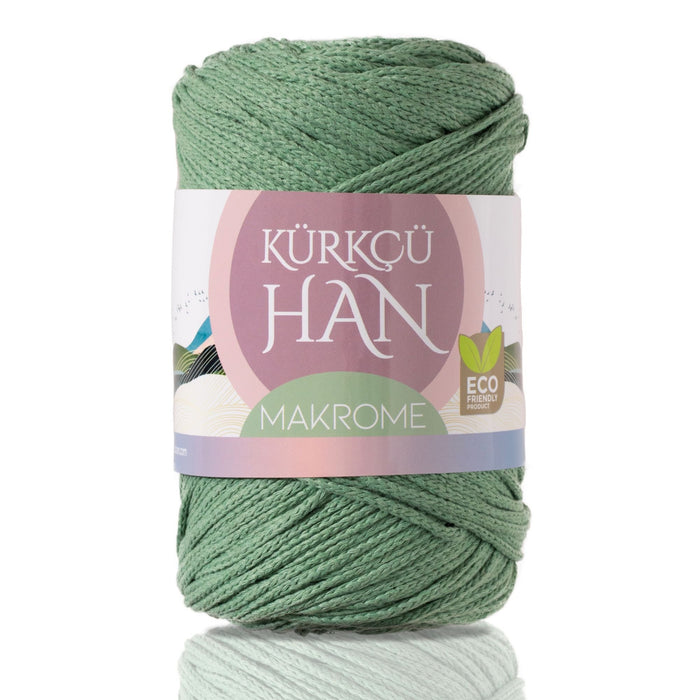Kürkçü Han Makrome 3mm 200gr 130m Premium Örgü İpi SU YEŞİLİ