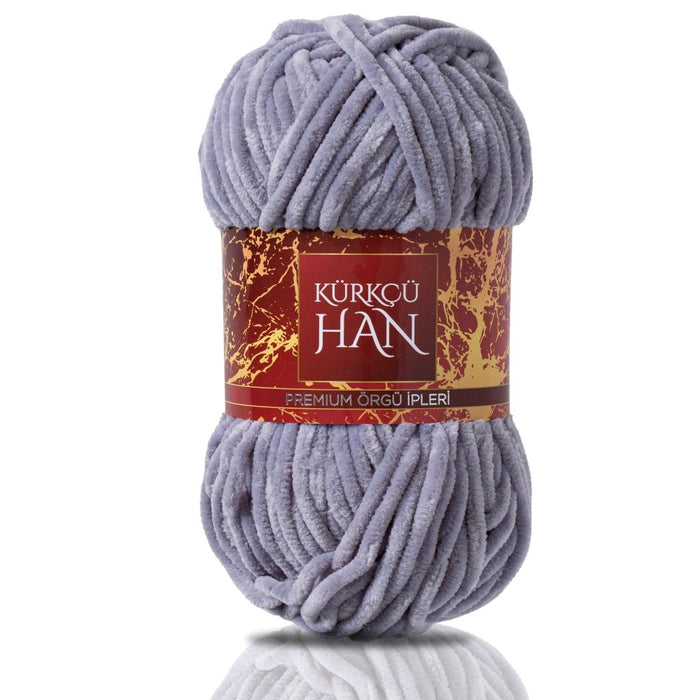 Kürkçü Han Kadife 100GR 95MT Örgü İpi Açık Gri