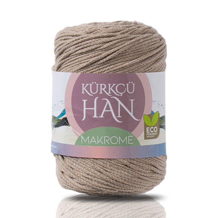 Kürkçü Han Makrome 3mm 200gr 130m Premium Örgü İpi BEJ