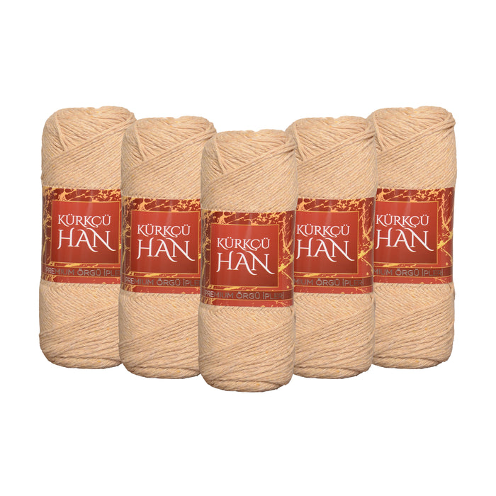 Kürkçü Han Lale Örgü İpi 5'li Paket Krem