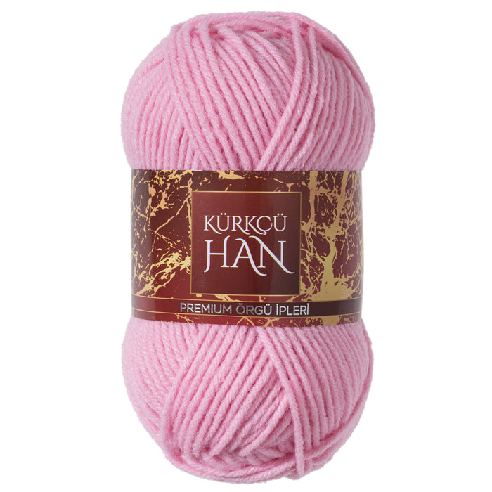 Kürkçü Han Dekor 100gr 100m El Örgü İpi Açık Pembe
