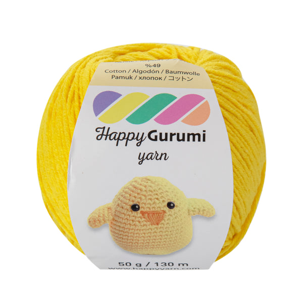 Happy Gurumi Sarı Amigurumi Örgü İpi 50gr 130mt 5'li Paket