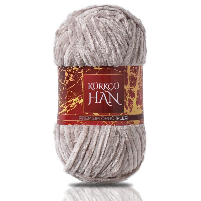 Kürkçü Han Kadife 100GR 95MT Örgü İpi Koyu Bej