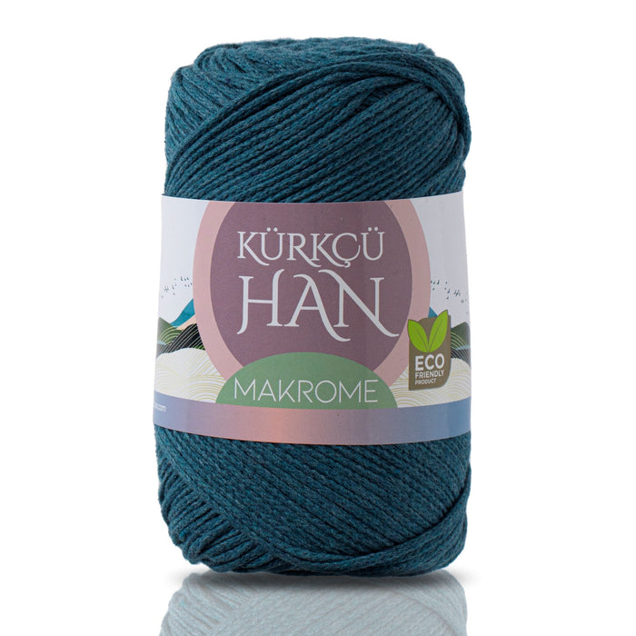 Kürkçü Han Makrome 3mm 200gr 130m Premium Örgü İpi PETROL MAVİSİ