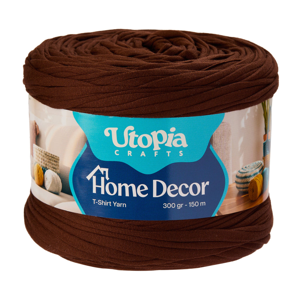 Home Decor T-Shirt Yarn 300g 150m %100 Mikrofiber Polyester - Koyu Kahverengi