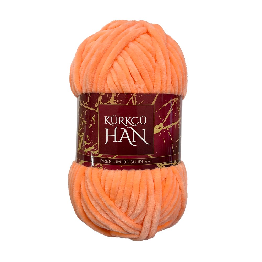Kadife Örgü İpi 50gr %100 Polyester Yumuşak Pofuduk Açık Turuncu