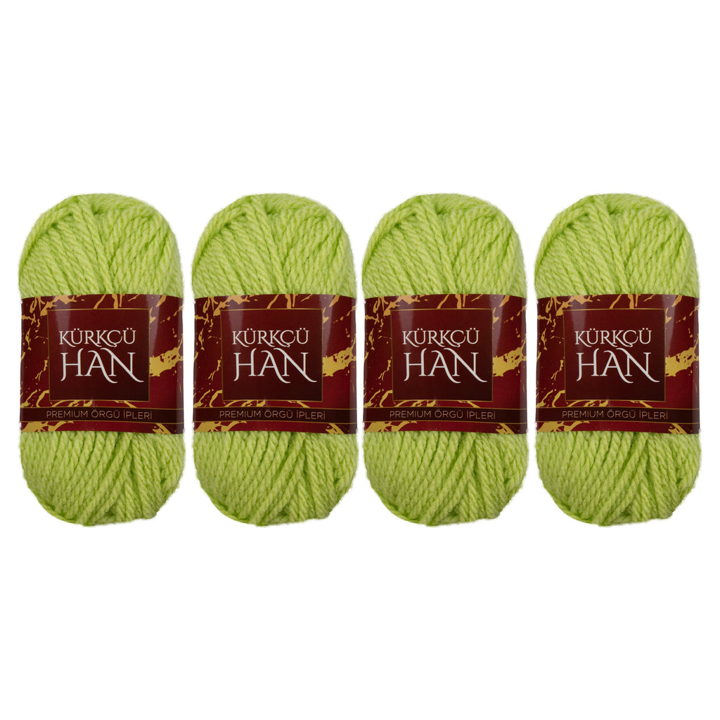 Kürkçü Han Boni %100 Akrilik Örgü İpi 35g 59m 4’lü Paket Açık Yeşil