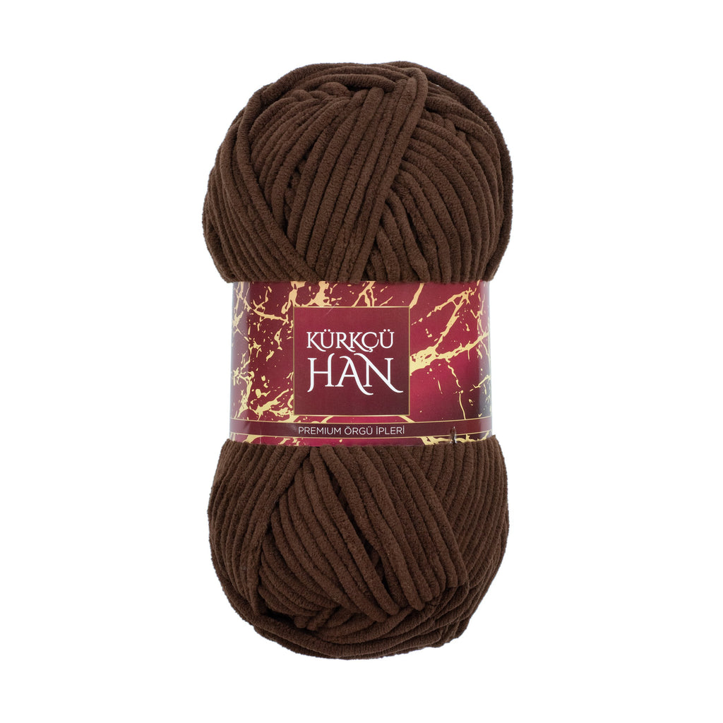 Kadife Yün Koyu Kahve (Espresso) 100 gr %100 Polyester Yumuşak Pofuduk Örgü İpi