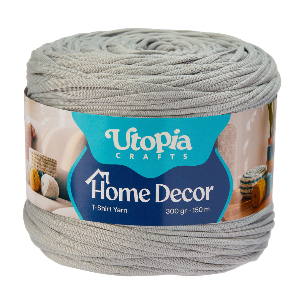 Home Decor T-Shirt Yarn 300g 150m %100 Mikrofiber Polyester - Gümüş Gri