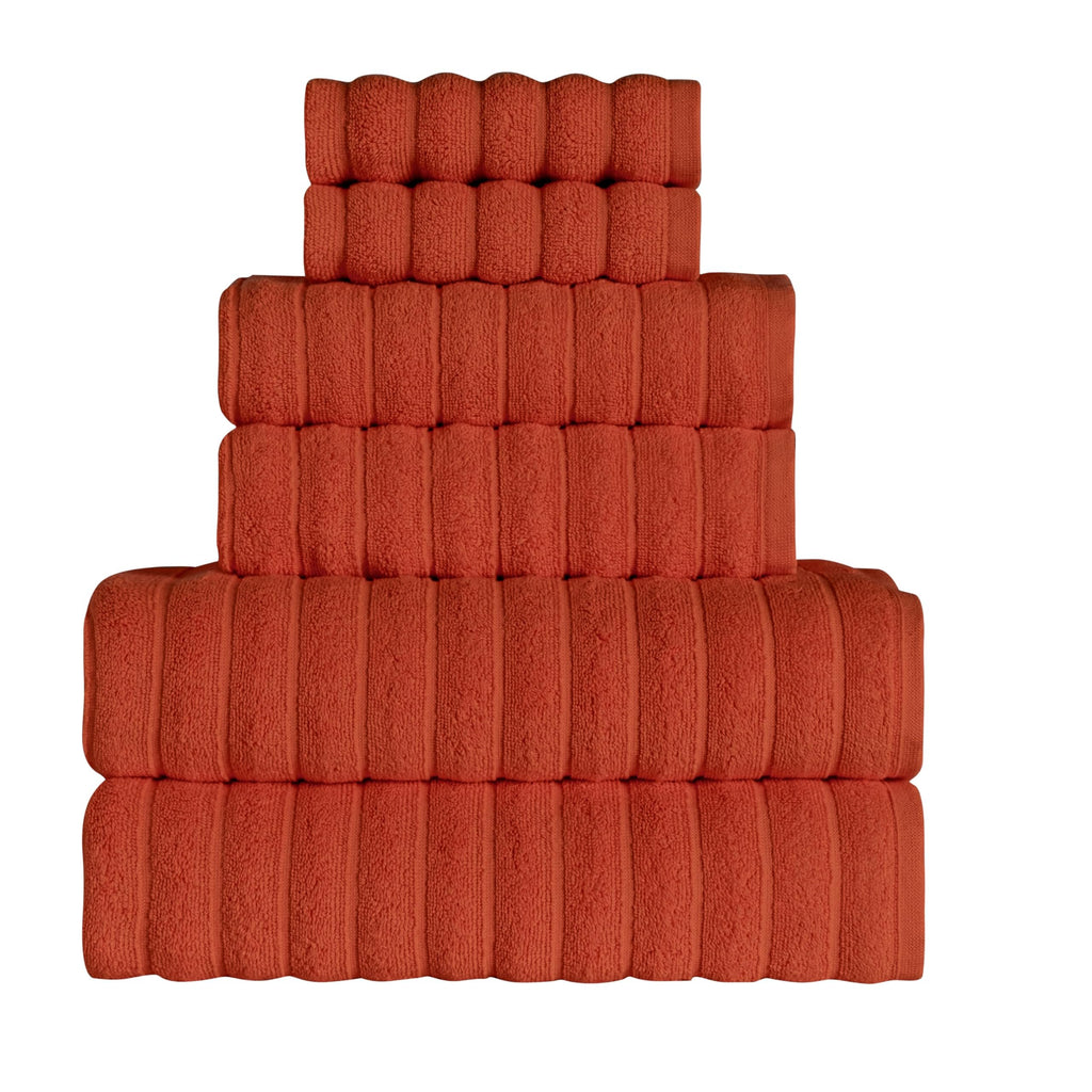 Beribo Cloud %100 Pamuk Türk Havlu Seti 6 Parça 620 GSM (Kızıl Terrakota)