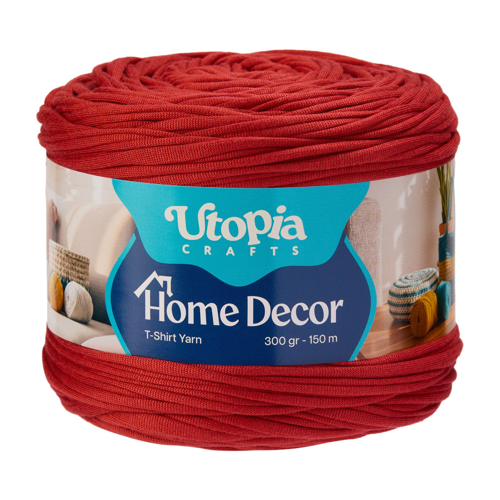 Home Decor T-Shirt Yarn 300g 150m %100 Mikrofiber Polyester - Ateş Kırmızısı