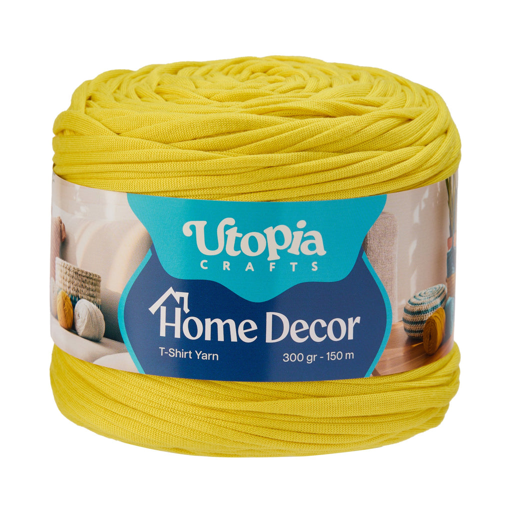 Home Decor T-Shirt Yarn 300g 150m %100 Mikrofiber Polyester - Limon Sarısı