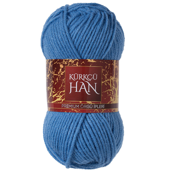 Kürkçü Han Dekor El Örgü İpi 3'lü Paket 100gr 100m Tozlu Mavi