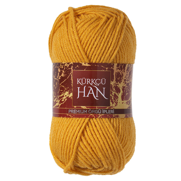 Kürkçü Han Dekor El Örgü İpi 3'lü Paket 100gr 100m Koyu Altın Sarısı