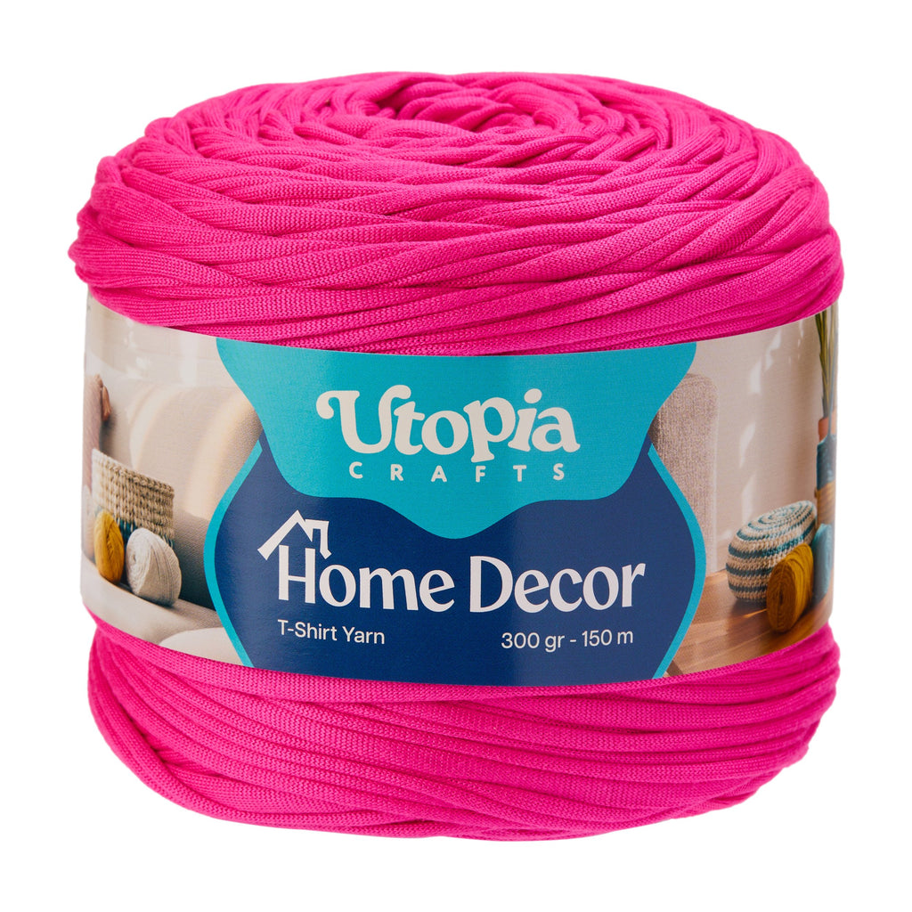 Home Decor T-Shirt Yarn 300g 150m %100 Mikrofiber Polyester - Fuşya