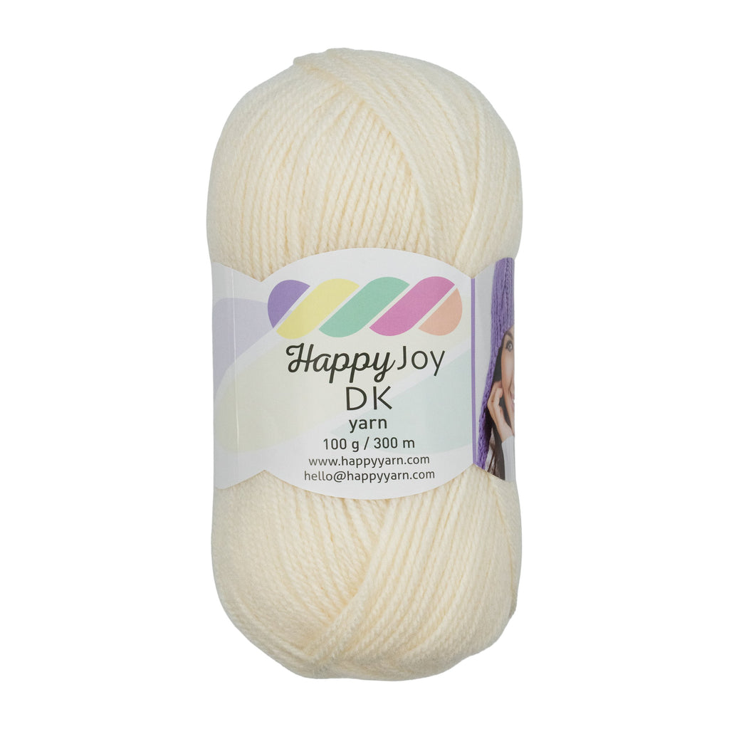 Kürkçü Han Happy Joy 100gr 300m El Örgü İpi Kırık Beyaz HYJ24