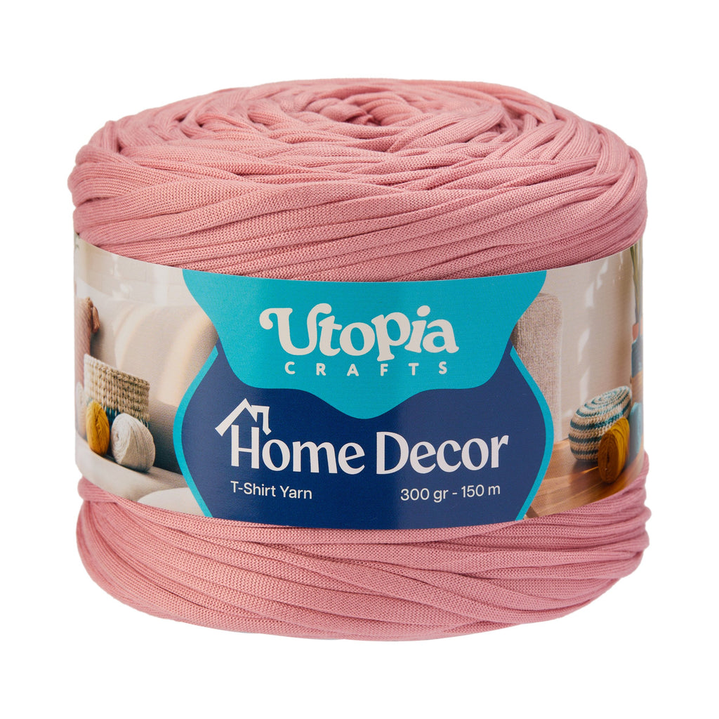 Home Decor T-Shirt Yarn 300g 150m %100 Mikrofiber Polyester - Allık Pembesi