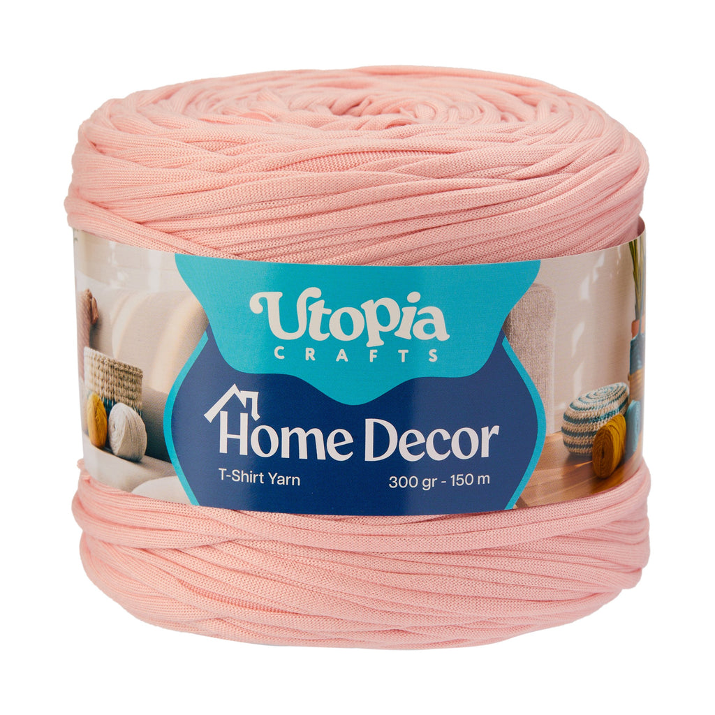 Home Decor T-Shirt Yarn 300g 150m %100 Mikrofiber Polyester - Açık Gül Pembesi