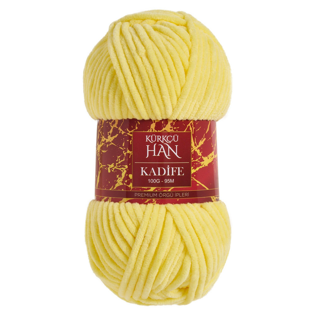 Kadife Örgü İpi 50gr %100 Polyester Yumuşak Pofuduk Açık Sarı