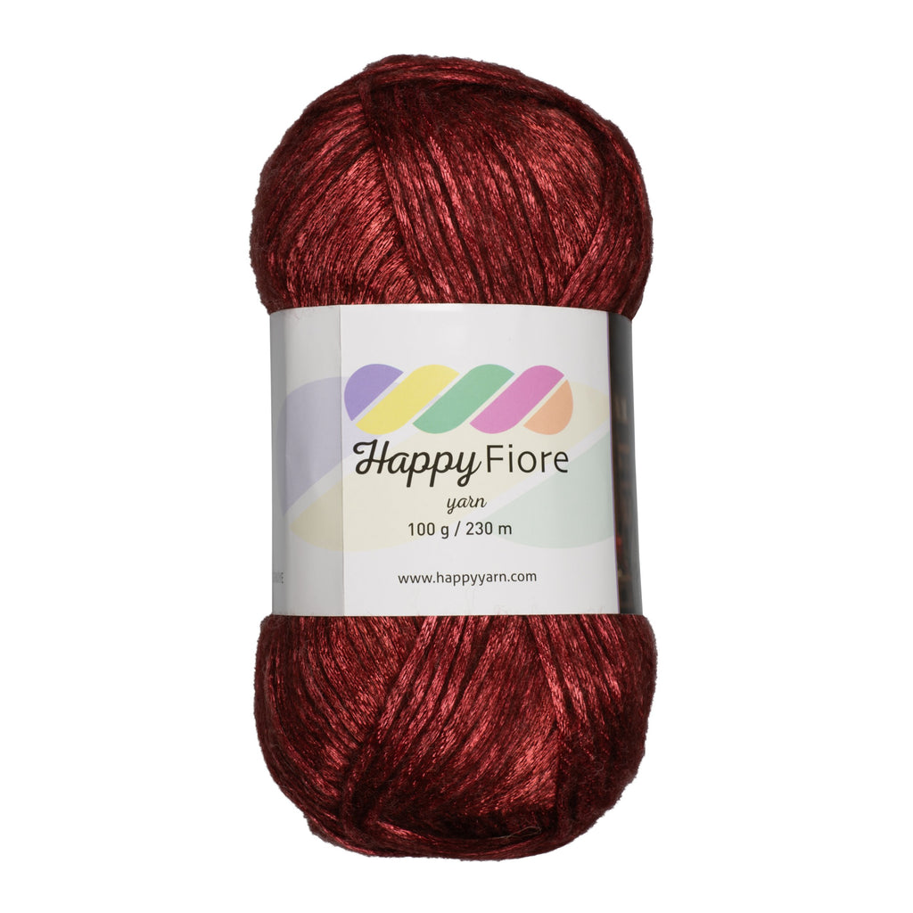 Happy Fiore Parlak Örgü İpi 100gr / 230mt | Yünlü El Örgü İpliği - Kırmızı