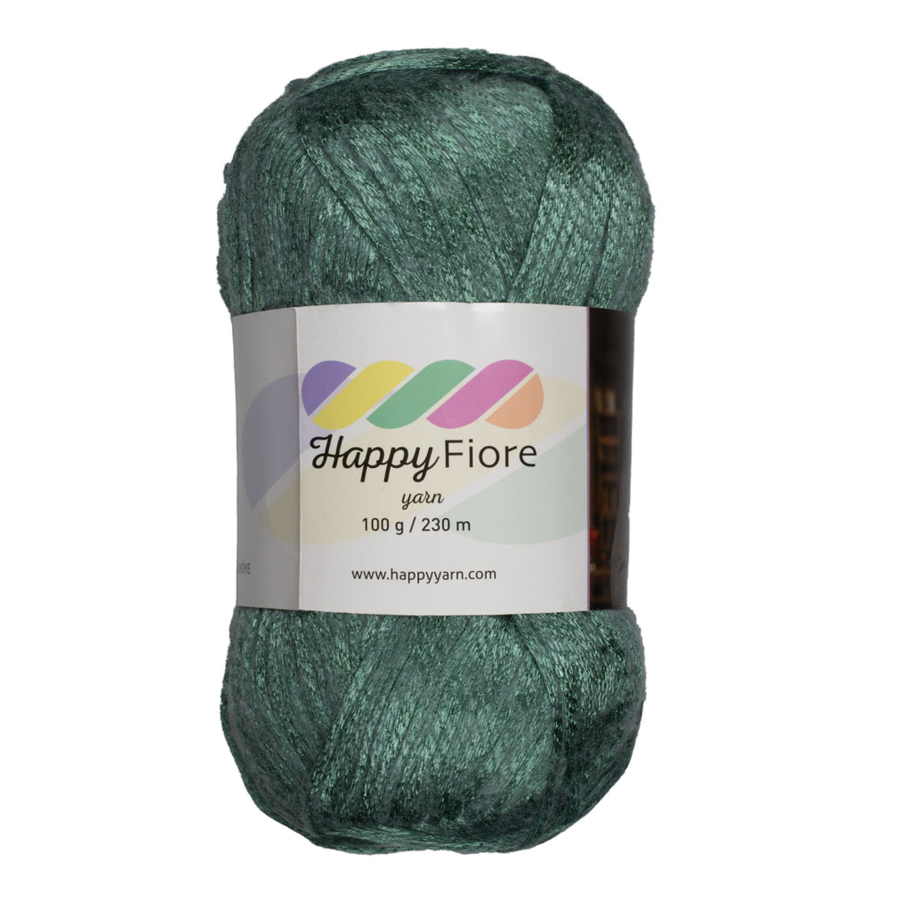 Happy Fiore Parlak Örgü İpi 100gr / 230mt | Yünlü El Örgü İpliği - Yeşil