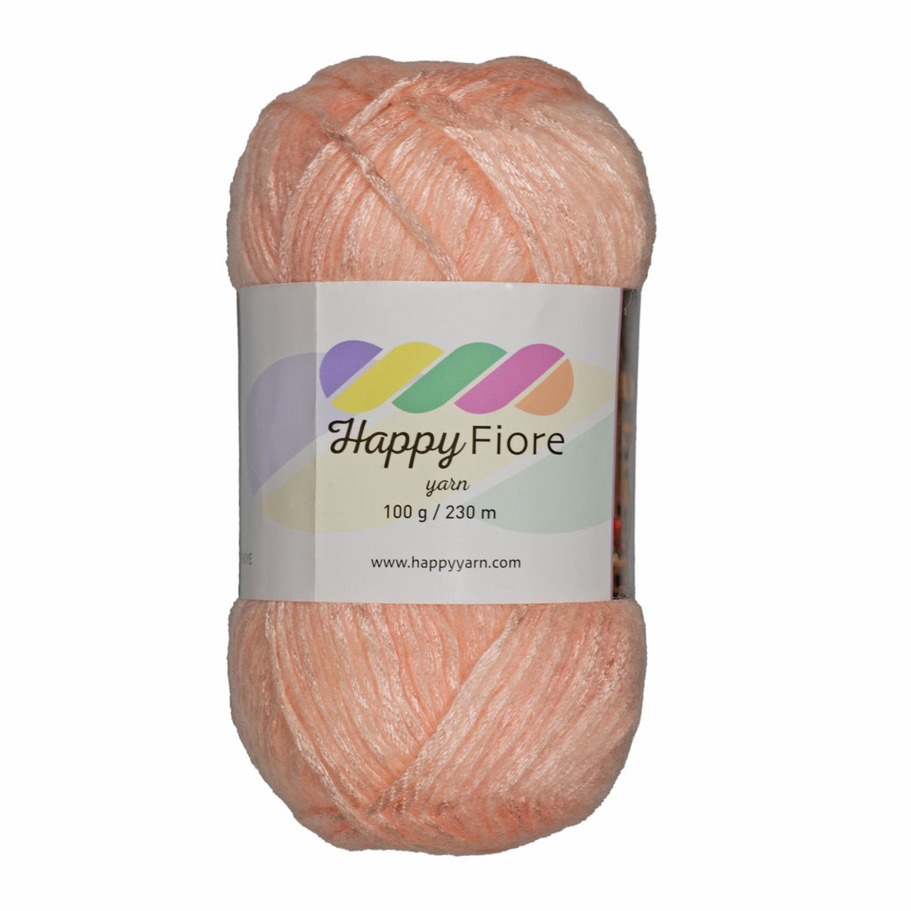 Happy Fiore Parlak Örgü İpi 100gr / 230mt | Yünlü El Örgü İpliği - Somon Pembesi