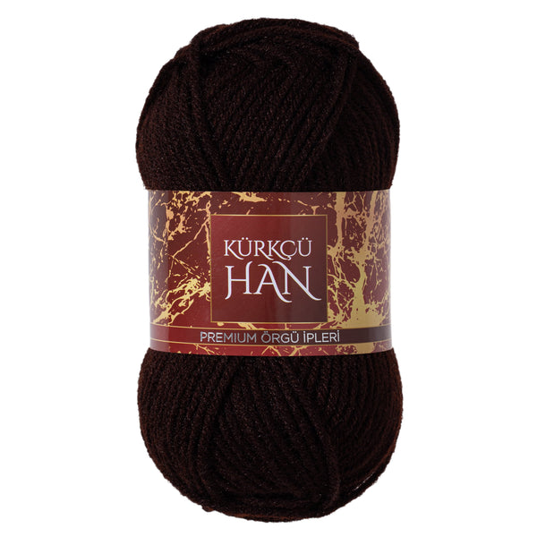 Kürkçü Han Dekor El Örgü İpi 3'lü Paket 100gr 100m Koyu Kahverengi