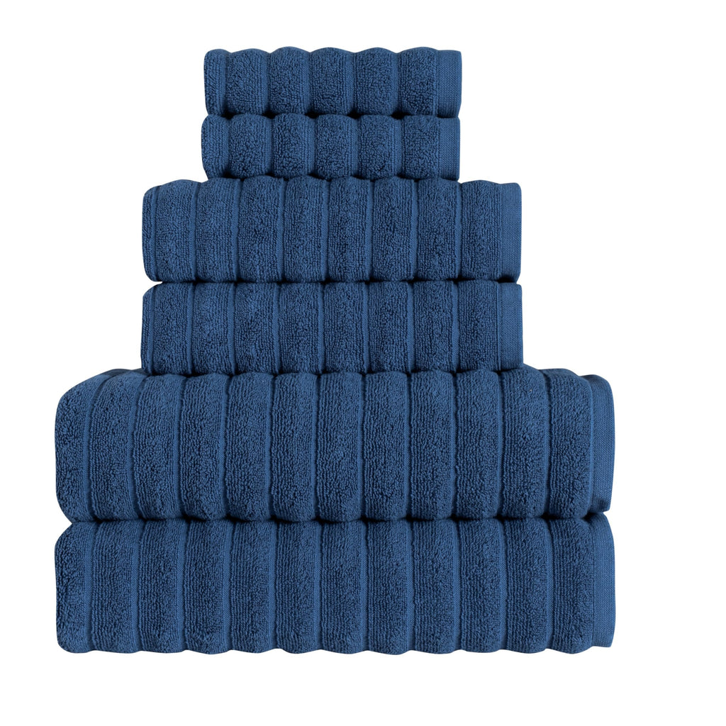 Beribo Cloud %100 Pamuk Türk Havlu Seti 6 Parça 620 GSM (Koyu Lacivert)