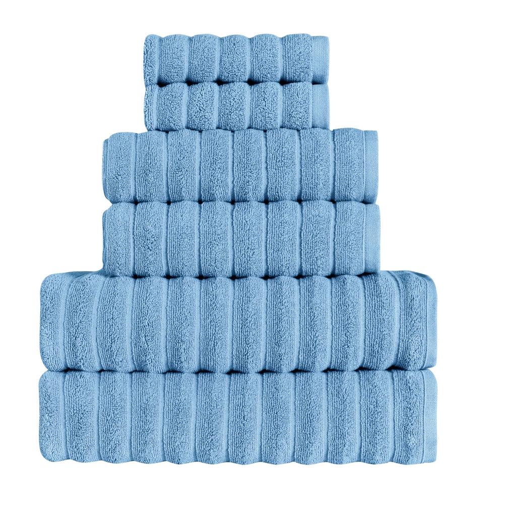 Beribo Cloud %100 Pamuk Türk Havlu Seti 6 Parça 620 GSM (Pudra Mavisi)