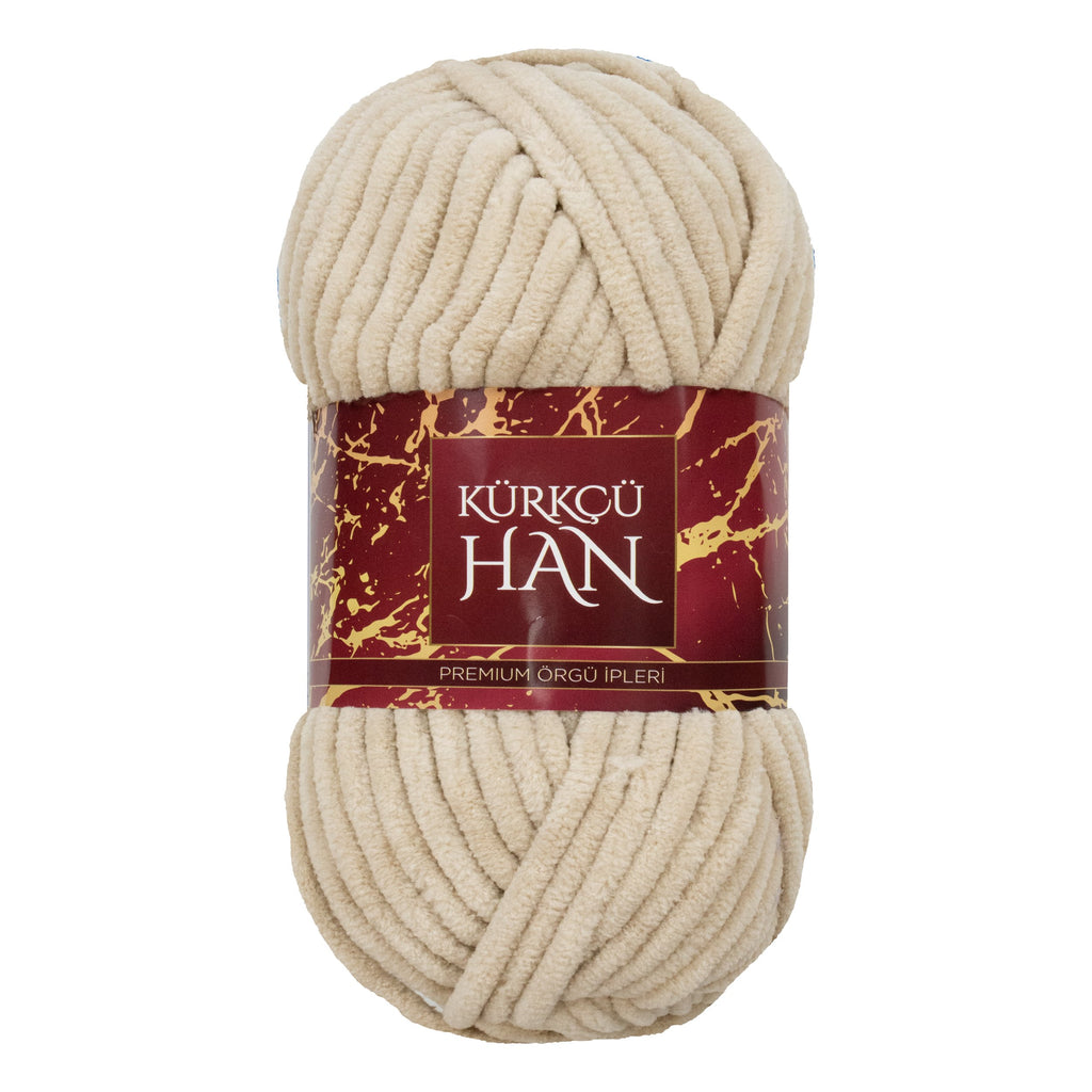 Kürkçü Han Kadife 100GR 95MT Örgü İpi Ekru