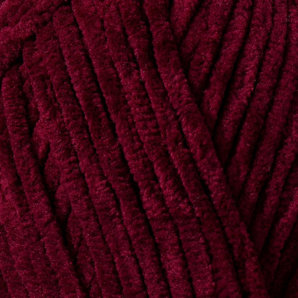 Kadife Örgü İpi 50gr %100 Polyester Yumuşak Pofuduk Bordo