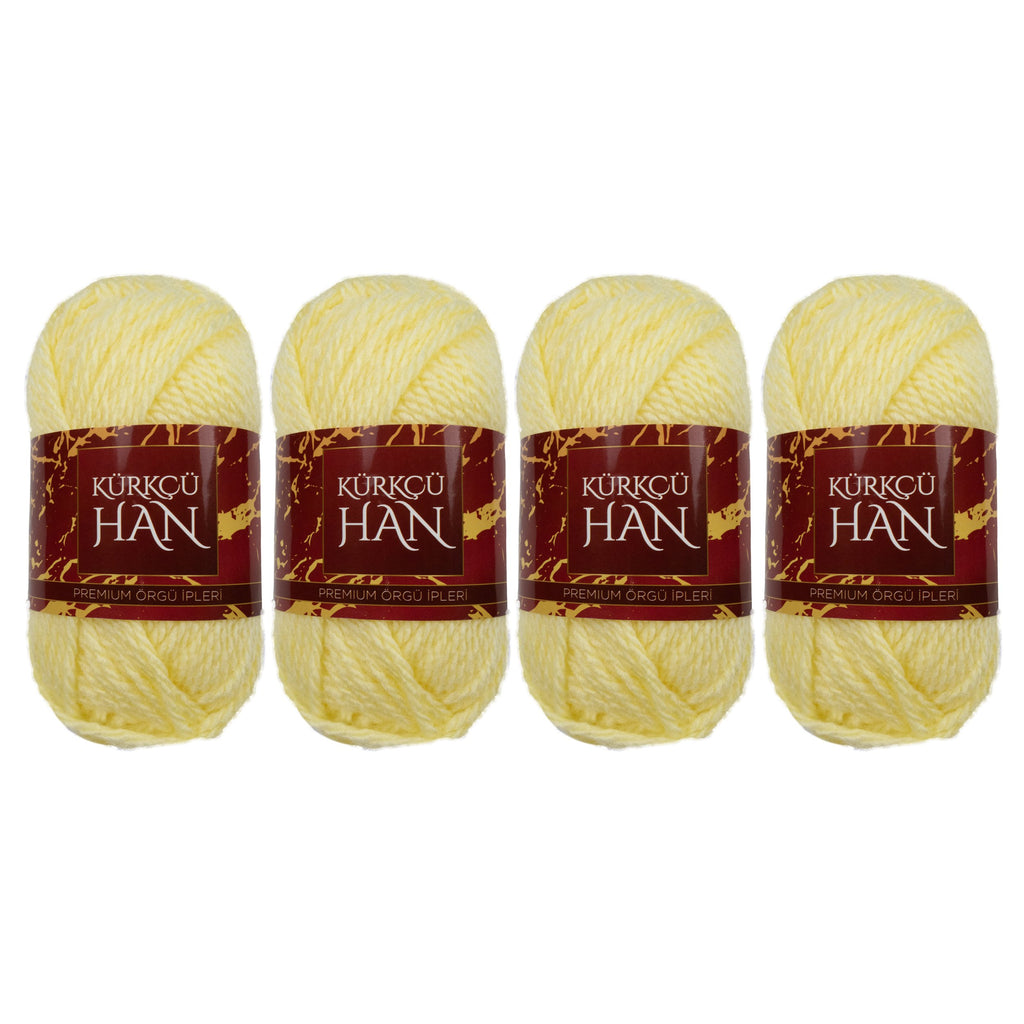 Kürkçü Han Boni %100 Akrilik Örgü İpi 35g 59m 4’lü Paket Açık Sarı