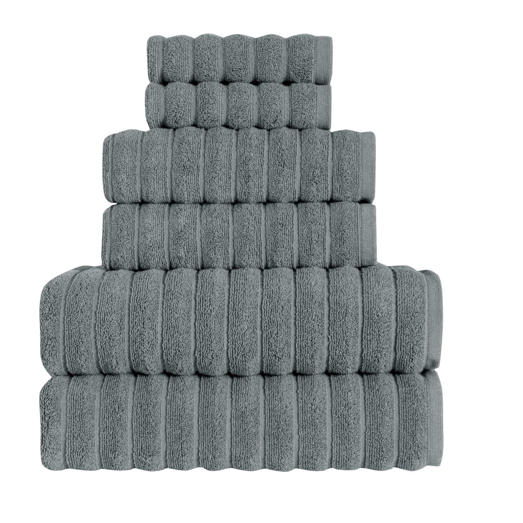 Beribo Cloud %100 Pamuk Türk Havlu Seti 6 Parça 620 GSM (Kayrak Grisi)