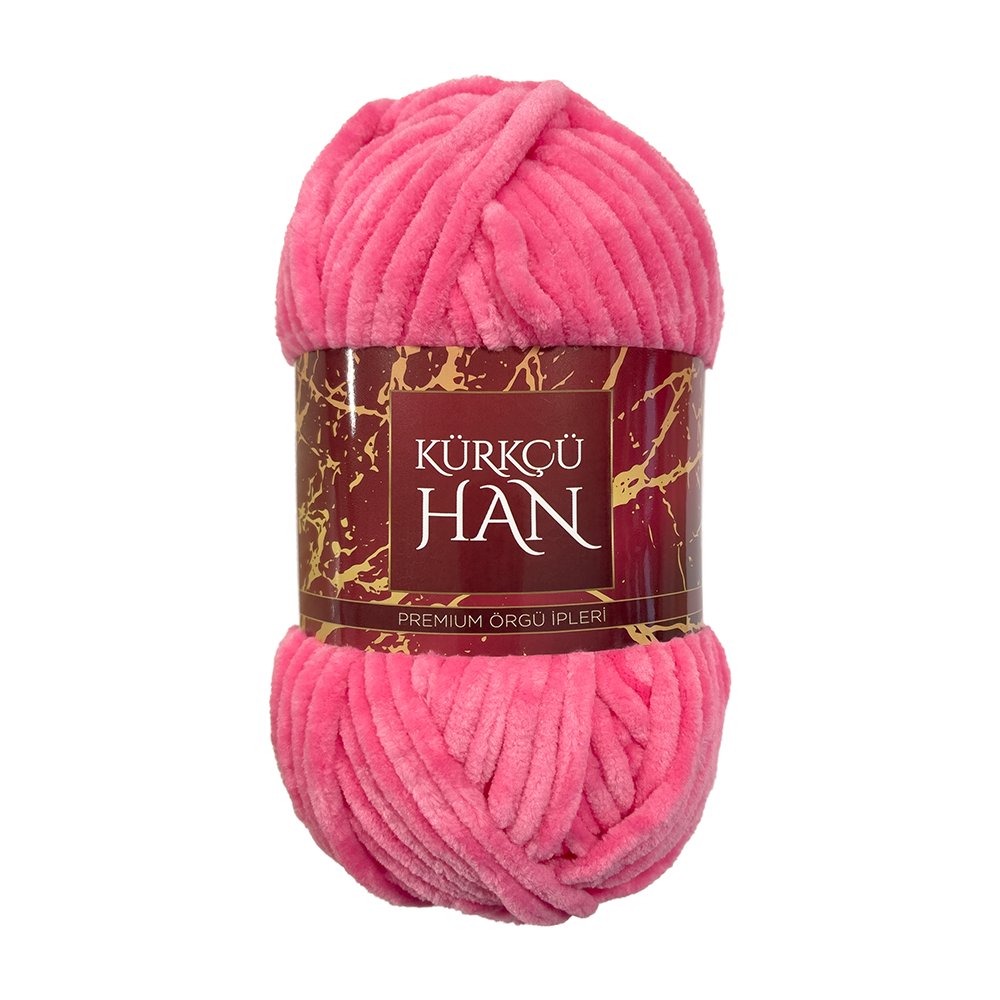 Kürkçü Han Kadife 100GR 95MT Örgü İpi Gül Pembe