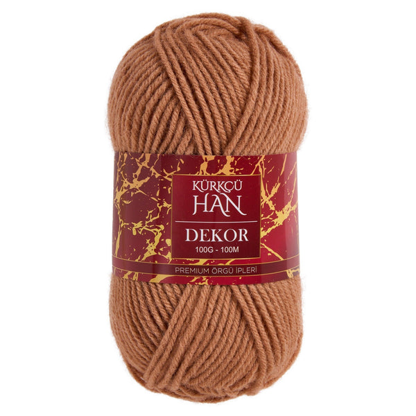 Kürkçü Han Dekor El Örgü İpi 3'lü Paket 100gr 100m Açık Kahve