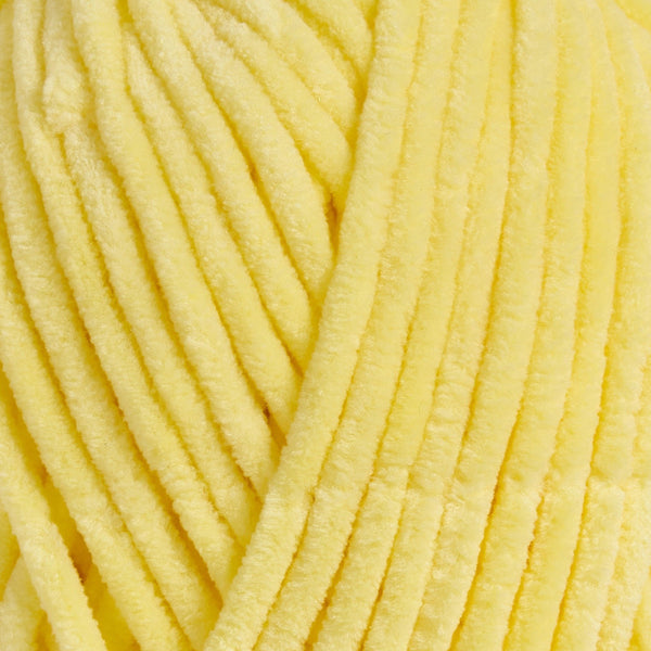 Kadife Örgü İpi 50gr %100 Polyester Yumuşak Pofuduk Açık Sarı