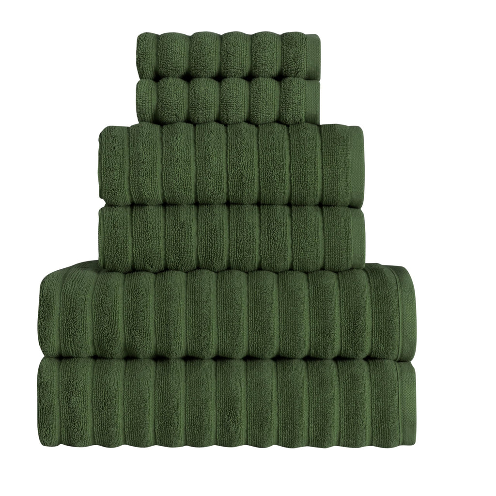 Beribo Cloud %100 Pamuk Türk Havlu Seti 6 Parça 620 GSM (Zeytin Yeşili)