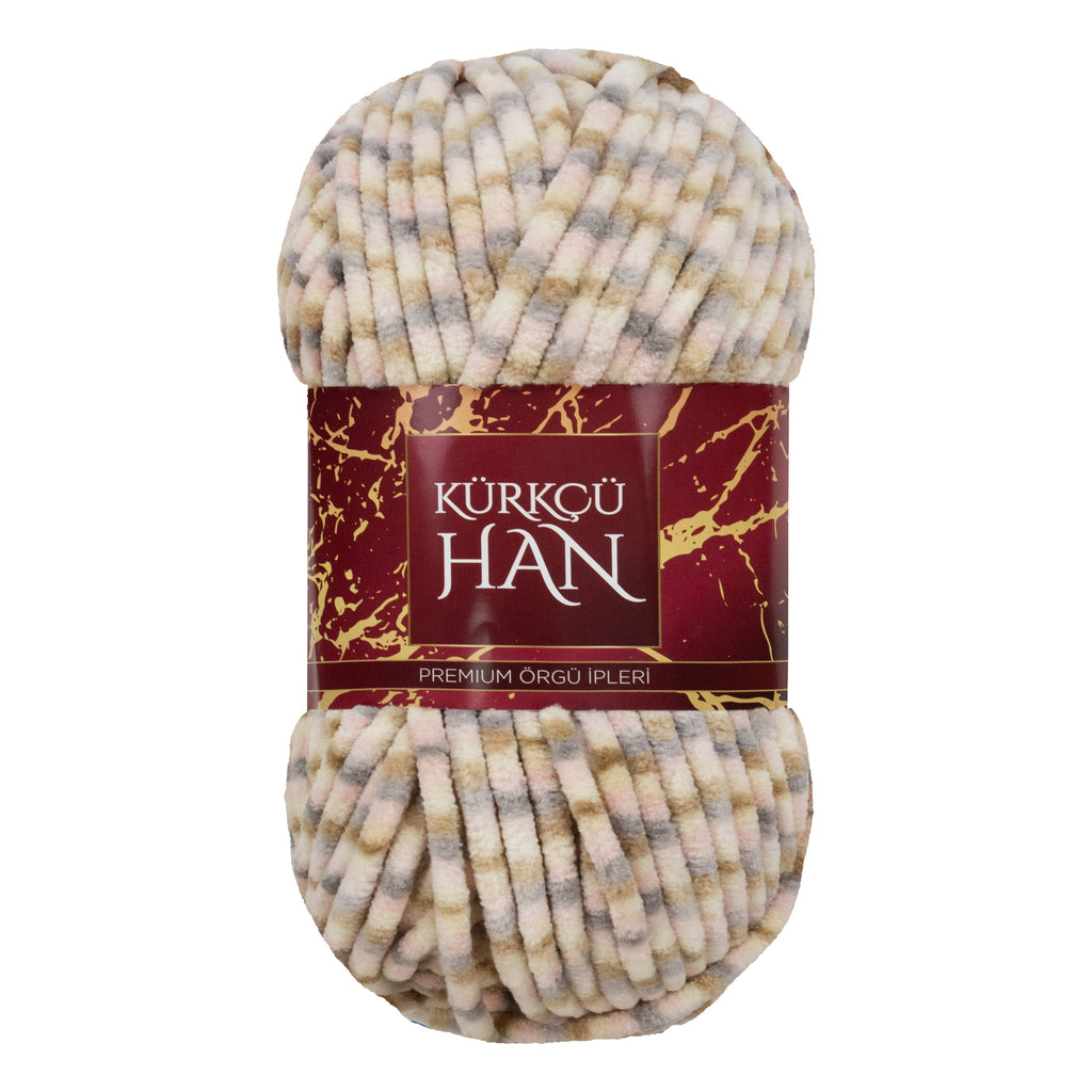Kürkçü Han Kadife 100GR 95MT Örgü İpi Taş Rengi