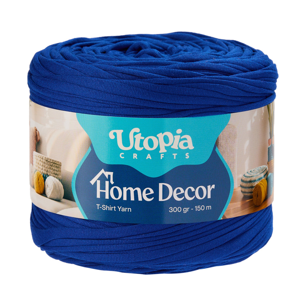 Home Decor T-Shirt Yarn 300g 150m %100 Mikrofiber Polyester - Kobalt Mavisi