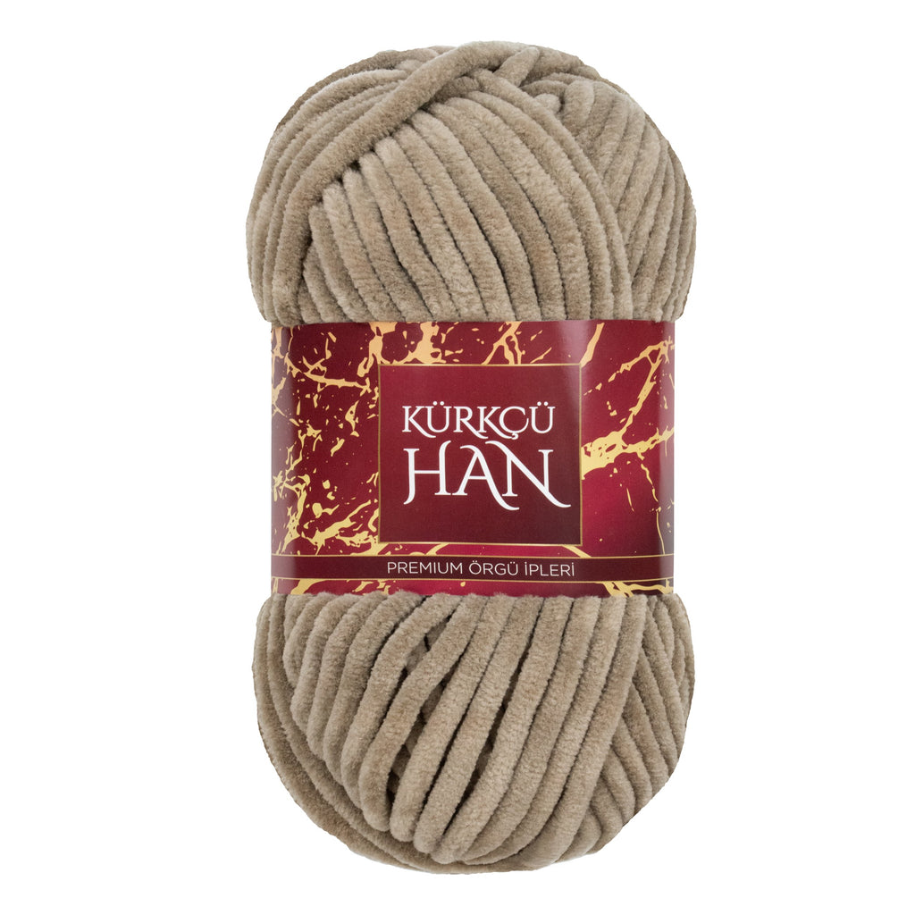 Kürkçü Han Kadife 100GR 95MT Örgü İpi Vizon