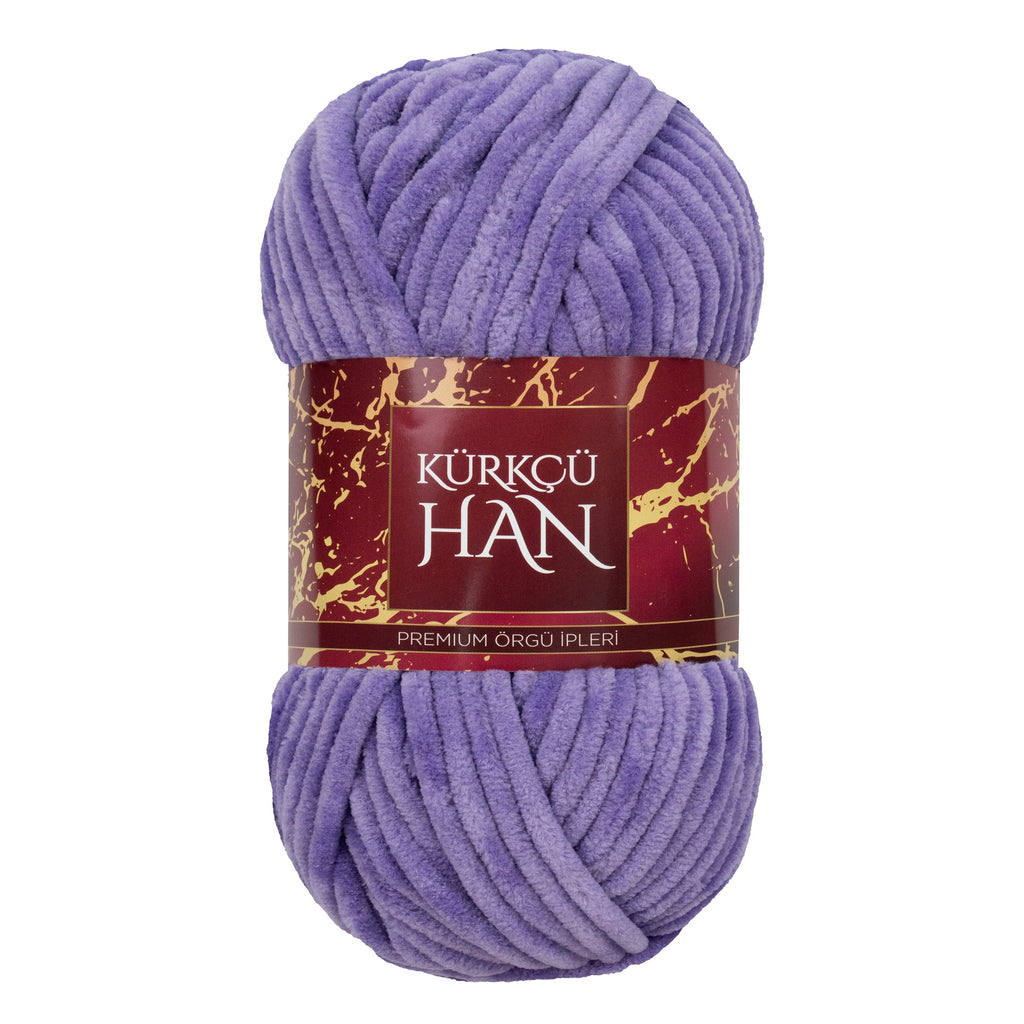 Kadife Örgü İpi 50gr %100 Polyester Yumuşak Pofuduk Lavanta
