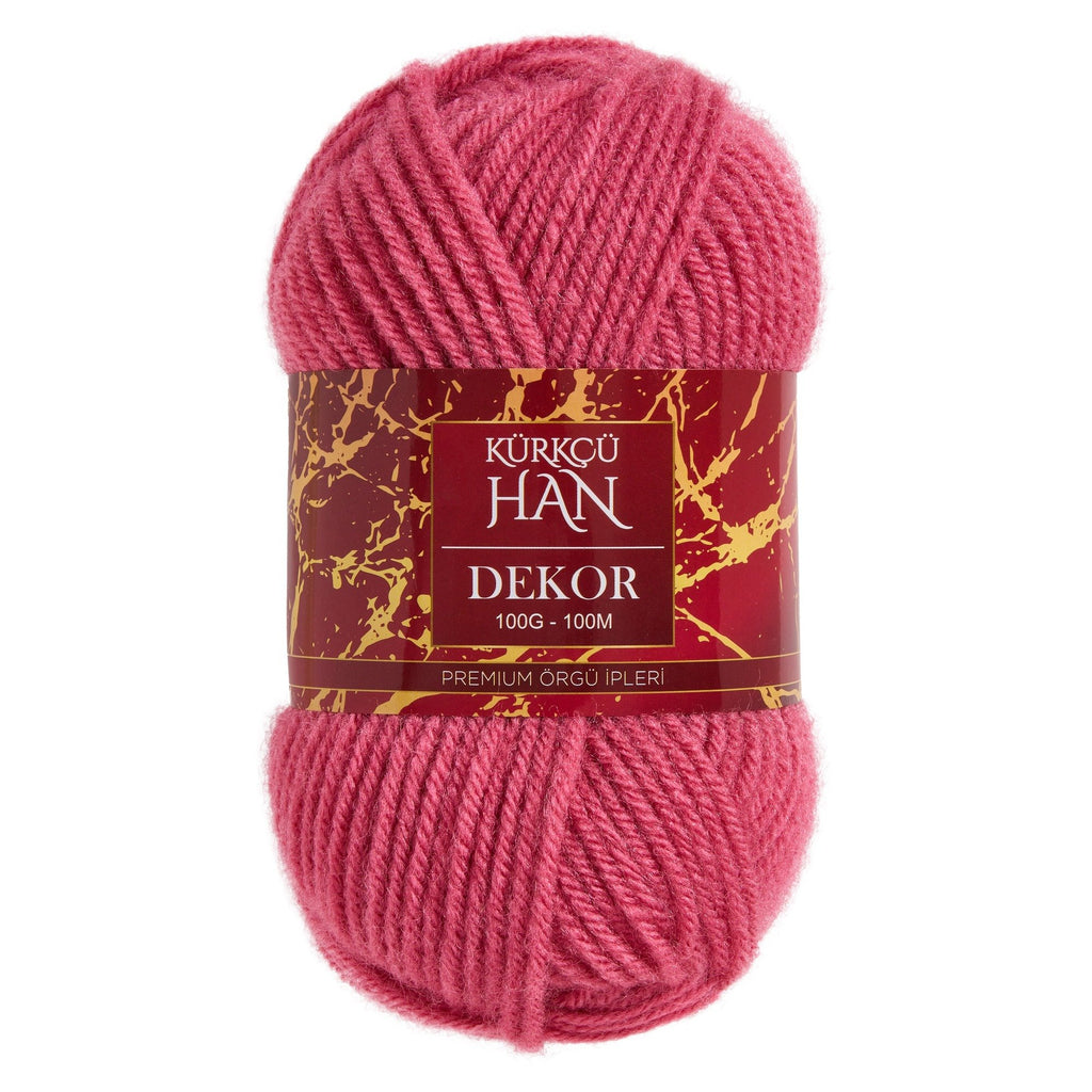 Kürkçü Han Dekor 100gr 100m El Örgü İpi Gül Pembe