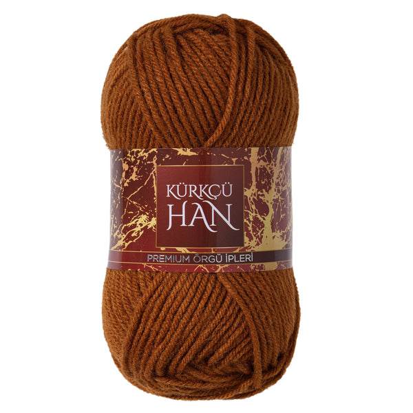 Kürkçü Han Dekor El Örgü İpi 3'lü Paket 100gr 100m Karamel