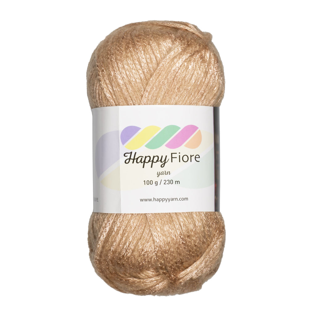 Happy Fiore Parlak Örgü İpi 100gr / 230mt | Yünlü El Örgü İpliği - Vanilya