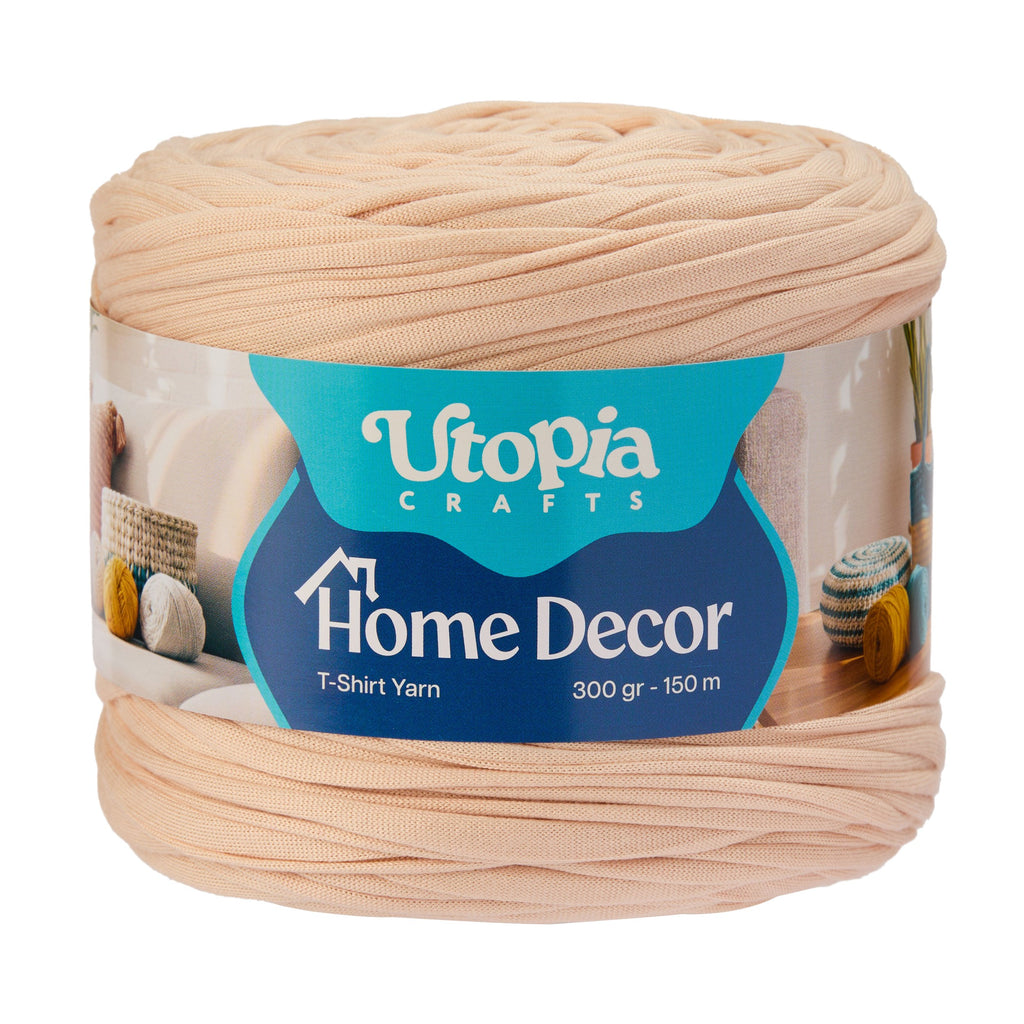 Home Decor T-Shirt Yarn 300g 150m %100 Mikrofiber Polyester - Krem Bej