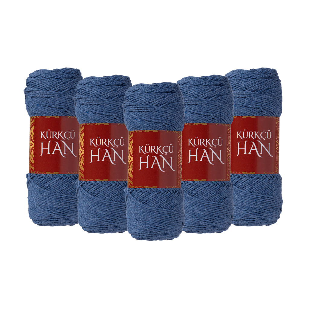 Kürkçü Han Lale Örgü İpi 5'li Paket Mavi