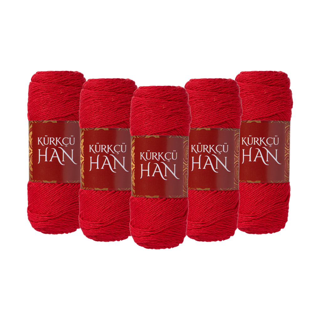 Kürkçü Han Lale Örgü İpi 5'li Paket Kırmızı