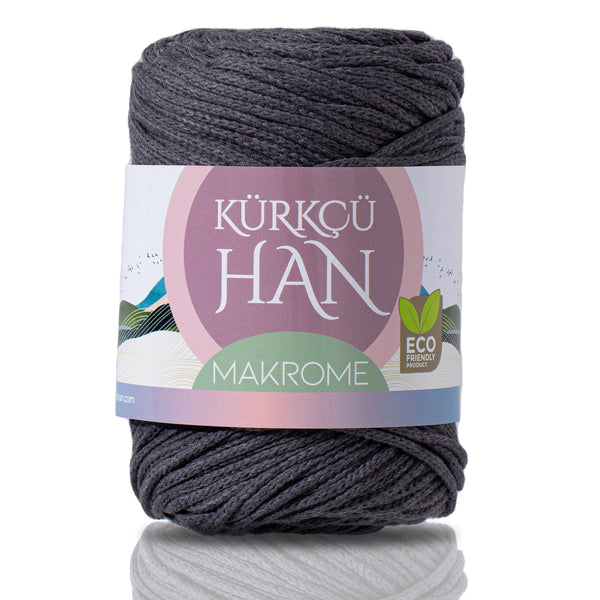 Makrome İpi Koyu Gri 200gr 130m Premium Makrome İp 4'lü Paket