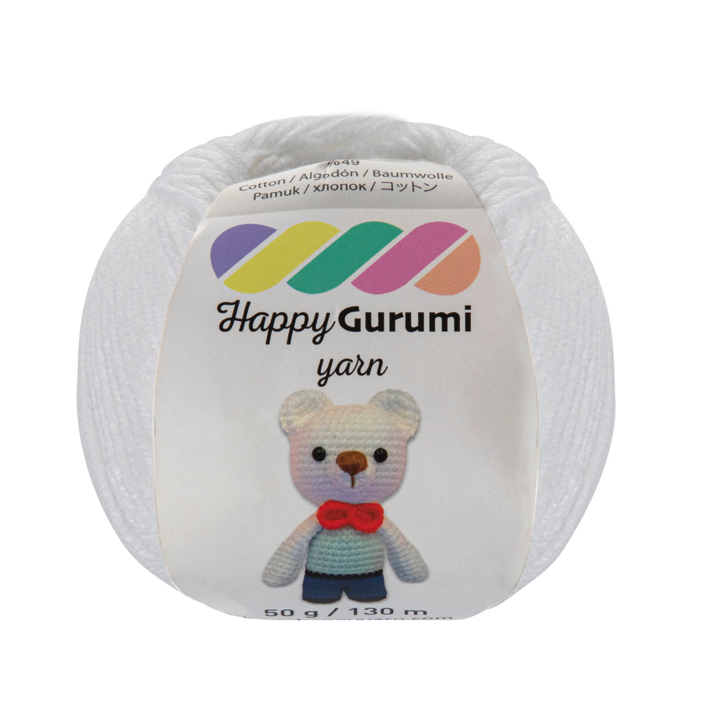 Happy Yarn Happy Gurumi White Amigurumi Knitting Yarn 50gr 130m